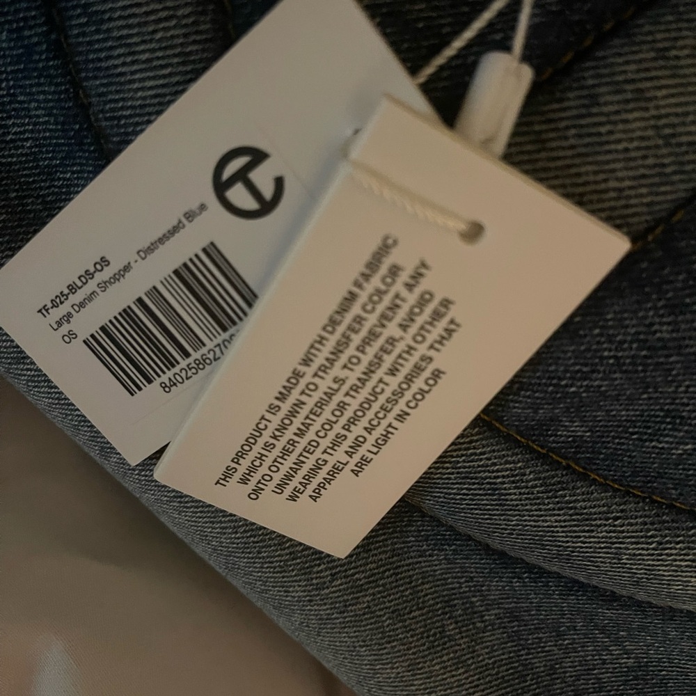 Large Telfar Denim Shopper- Distressed Blue - Picture 7 of 11